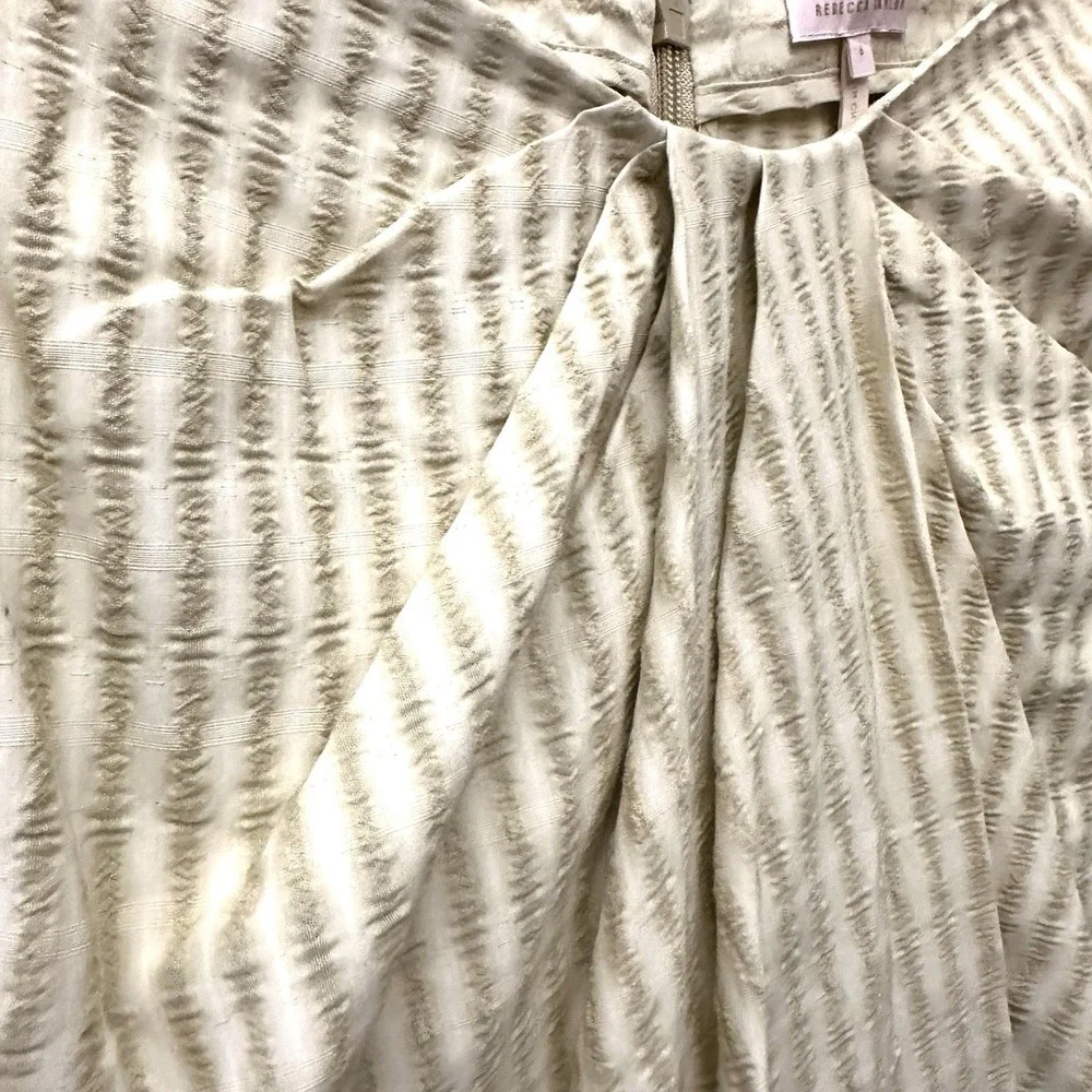 Rebecca‎ Taylor Sz 6 Faux Wrap Lightweight Skirt Dark And Light Green